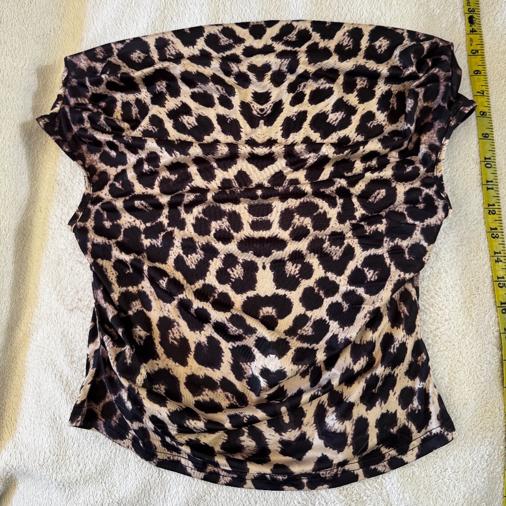 SHEIN Leopard Print Off The Shoulder Top